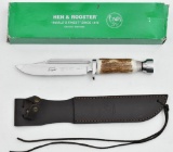 Hen & Rooster boxed 5017 Stag Bowie hunting knife, 1 of 300....