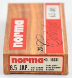 6.5 Jap ammunition, (1) box Norma 139 grs. SP 20 round box....