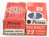 .22 LR ammunition, (2) boxes Peters: