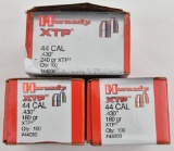 (3) Boxes Hornady XTP .44 cal. bullets, one box 240 grs. and two boxes are 180 grs.