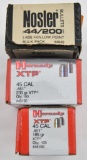 (3) Boxes assorted bullets, two are Hornady XTP .45 cal. 185 & 230 grs.,