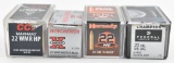 .22 win. mag. ammunition (4) boxes, one is Hornady 30g rs. V-Max (50) rounds,