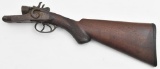 *T. Parker hammer gun action and walnut butt stock with sleeved barrel.