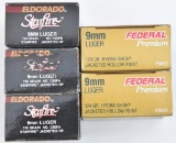 9mm Luger ammunition (5) boxes, three are Eldorado Starfire 124 grs. JHP,