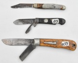 (3) Remington folding blade knives, As Is condition.