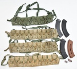 (4) Chinese AK pattern magazines, one is composite and four bandoliers.