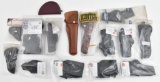 (15) Assorted handgun holsters to include leather, nylon by Hunter, Uncle Mike's, etc.