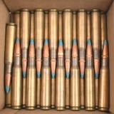 .50 BMG ammunition (28) rounds loose Headstamps appearing to be Lake City with light blue painted