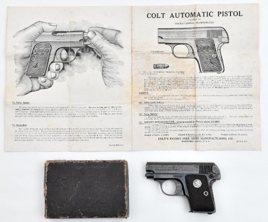 Colt Hammerless Model 1908 semi-auto pistol