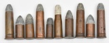 Lot of (10) large caliber Rimfire cartridges.