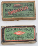(2) Antique two piece ammunition boxes,