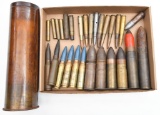 Large caliber cartridge and field gun shells.