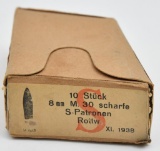 WWII German 8mm M.30 ammunition (1) box