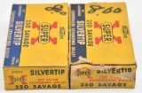 Vintage .250 Savage ammunition (2) boxes