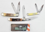 (3) Bear & Son Carbon folding knives.