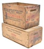 (2) Wooden advertising crates, one is for