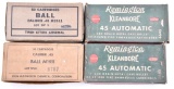 Vintage .45 auto ammunition (4) boxes,