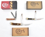 (3) Colt boxed folding knives to include