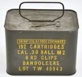 Cal. 30 BALL M2 ammunition (1) sealed can