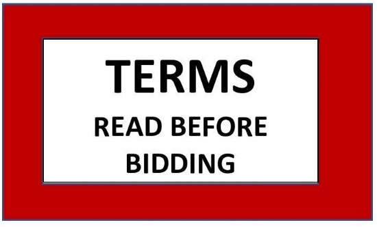 TERMS - READ EVERYTHING UNDER THE "TERMS OF SALE" TAB ON PROXIBID BEFORE BIDDING