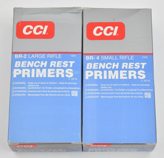 (2) Boxes CCI Primers, one BR-4 small rifle