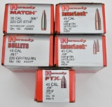 Lot of (5) boxes Hornady bullets, one box 30 cal.