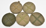 (5) WWII US Army folding canvas water buckets