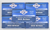 .303 British ammunition, (5) boxes PPU
