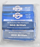 .303 British ammunition, (5) boxes PPU