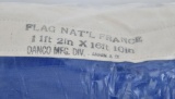 FLAG NAT'L FRANCE. 11ft 2in x 16ft 10in. Sealed in bag.