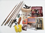 Large grouping of assorted fishing supplies