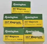 .357 mag. ammunition (5) boxes Remingto,