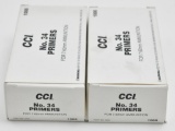 2 Boxes CCI No. 34 primers for 7.62 ammunition