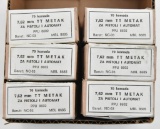 7.62x25mm Tokarev ammunition (6) boxes