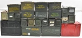 24 Steel ammo cans, assorted sizes, shapes