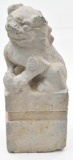 Stone Asian Export Foo Dog statue showing a few chips, standing 18