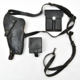 U.S. marked leather shoulder holster, maker's name is illegible;