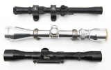 Lot of 3 scopes. Simmons 3-9x40 WA Model 7710, Swift Mark II 4x,32mm No. 845 and a Tasco 3x-7x20.