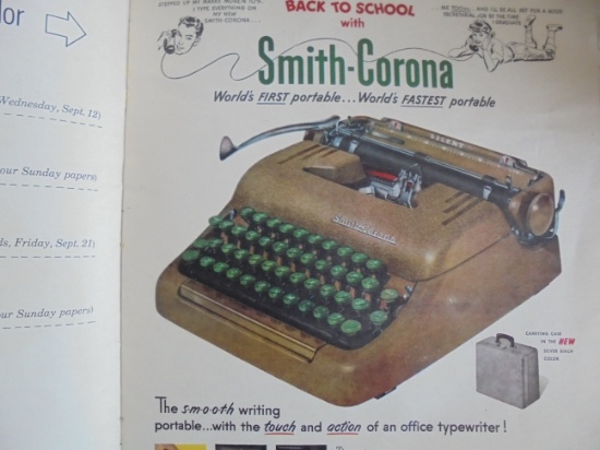 OLD ADVERTISING PACKET FOR STORE FOR 'SMITH CORONA TYPEWRITERS"-ODD AND HARD TO FIND ADVERTISING