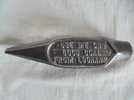 OLD IRON ADVERTISING HAMMER HEAD "LOONAN LUMBER & COAL"-QUITE IMPRESSIVE