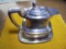 VINTAGE UNION PACIFIC FOOTED TEA POT-REED AND BARTON SILVER PLATE-LIGHT TARNISH