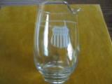 VINTAGE UNION PACIFIC RAILROAD CLEAR TABLE MILK PITCHER WITH LOGO