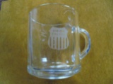 OLD UNION PACIFIC RAILROAD CLEAR GLASS COFFEE MUG--WITH LOGO
