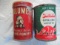 TWO OLD ADVERTISING TINS--SINCLAIR COIN BANK & CALUMET BAKING SODA TRAIL SIZE