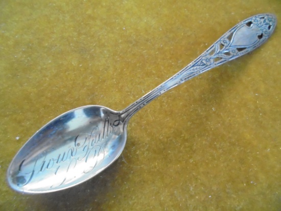 OLD STERLING SOUVENIR SPOON FROM "SIOUX FALL SOUTH DAKOTA"-5 1/2 INCHES LONG