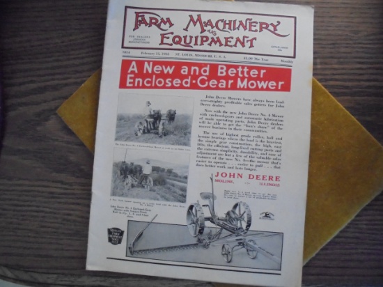 1935 "FARM MACHINERY AND EQUIPMENT" MAGAZINE-JOHN DEERE COVER