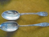 TWO STERLING SOUVENIR SPOONS-WINTHROP IOWA AND WINTHROP HIGH SCHOOL