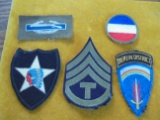 GROUP OF 5 VINTAGE U.S. MILITARY UNIFORM PATCHES
