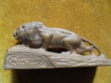 OLD UNITED BRASS WORKS OF N.Y. CAST BRASS LION  PAPER WEIGHT