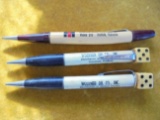 3 OLD MECHANICAL PENCILS WITH ADVERTISING-ONE IS 